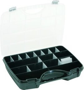 Raaco Sortimentskasten Assorter 715379 mit 25 Fächern und 21 losen Trennwänden, Schwarz/Transparent, B: 46,0 cm, T: 35,0 cm, H: 8,1 cm - Bild 1