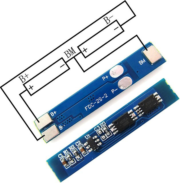 10er Set Si Tai&SH BMS Schutzschaltung für 2S 3A Li-Ion Lithium-Batterien 7,4 V 8,4 V 18650 Akku-Zellen in Blau - Bild 1