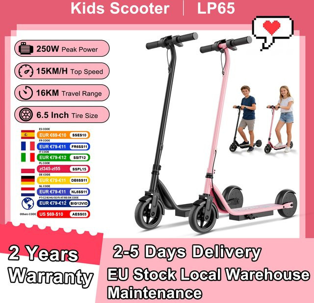 AOVOPRO Elektrischer Kinderscooter Black - Bild 1