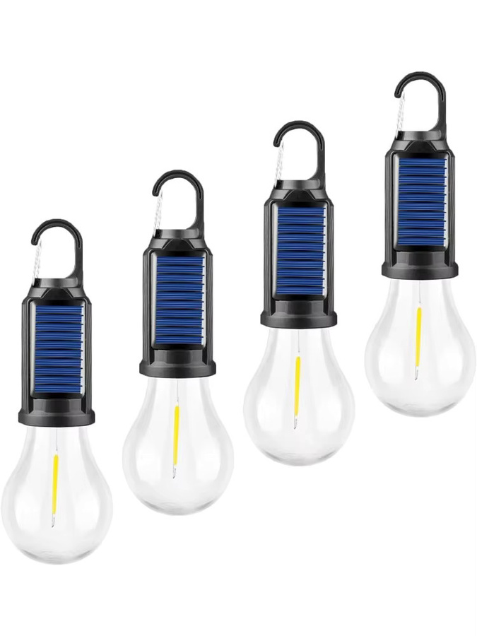 Wiederaufladbare Solar-LED-Campinglampe mit Typ-C Anschluss und 3 Lichtmodi in Schwarz - Bild 7