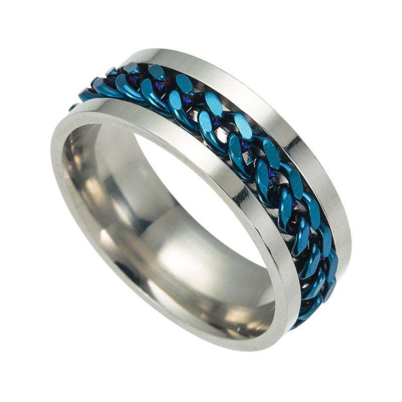 KaiTingu Jewelry Fingerring, Edelstahl, blau, Punk, Unisex - Bild 2