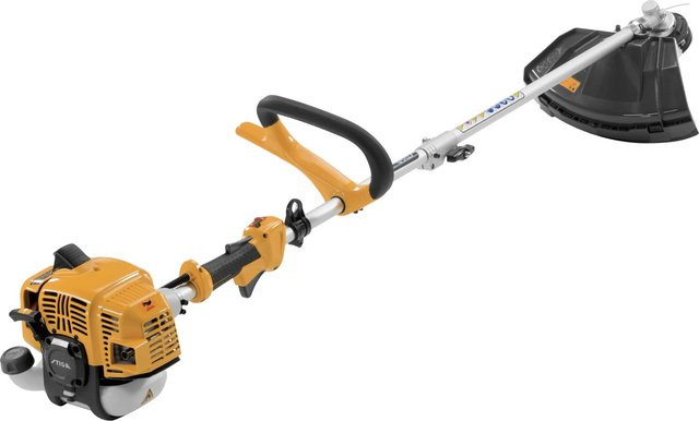 Stiga Benzin-Motorsense BC 330 A in Gelb mit Messer und Doppelfaden (Schnittkreis: 43 cm Faden / 25,5 cm Messer) - Bild 1