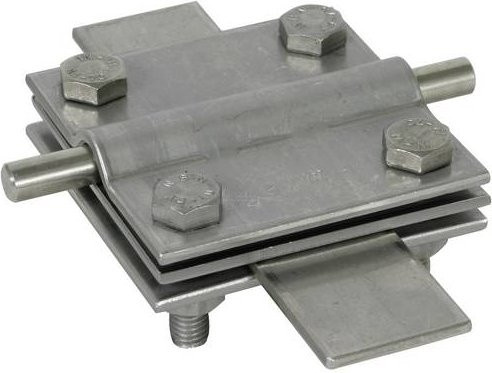 DEHN Kreuzstück KS 7.10 FL40 ZP V4A aus Edelstahl in Silber - Bild 1