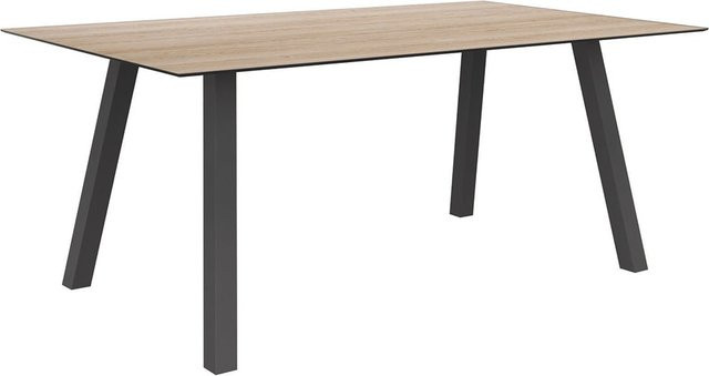 Stern Tisch Interno aus Aluminium in Graphit mit Silverstar 2.0 Oak light Tischplatte, B/T: 180 x 100 cm - Bild 1