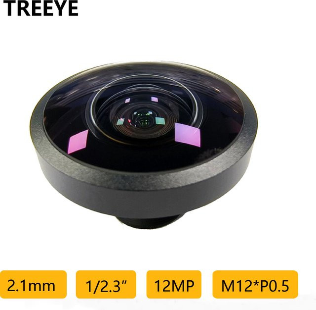 TREEYE 4K 2,1mm Panaromic M12 CCTV Objektiv mit 12 Megapixel, 1/2,3" Sensor und 650nm IR Filter in Schwarz für Drohnen und Sportkameras - Bild 1