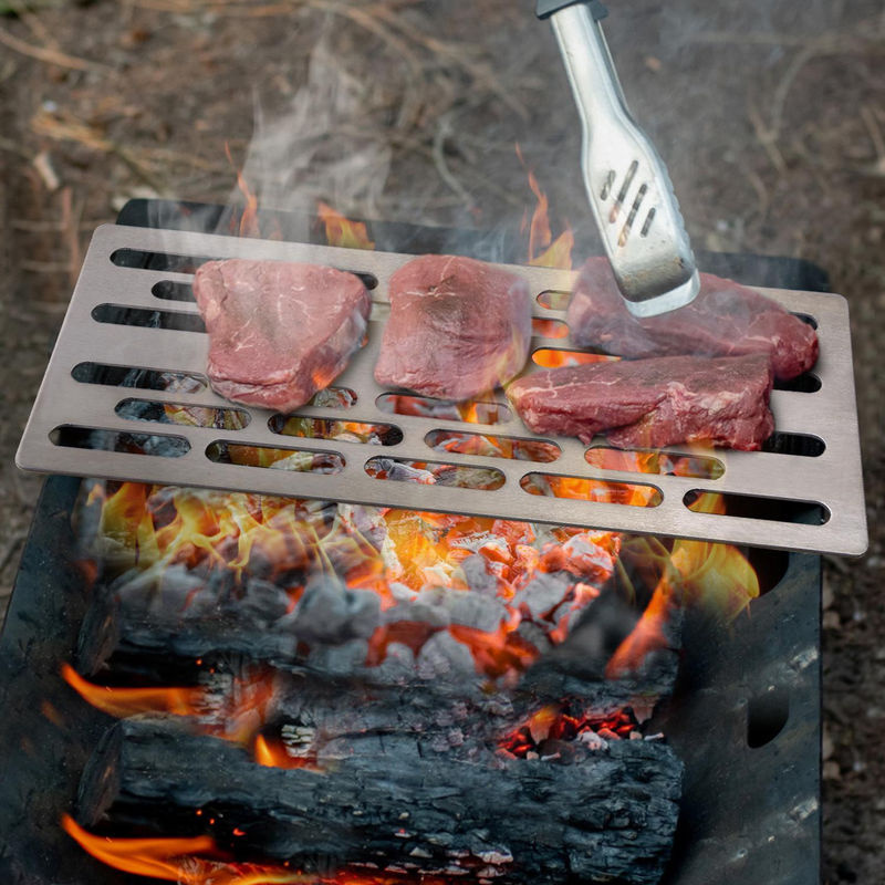 Lixada Titan-Grill aus Titanium in Silber, leichte und tragbare BBQ-Grillplatte für Outdoor, Camping und Wandern - Bild 3