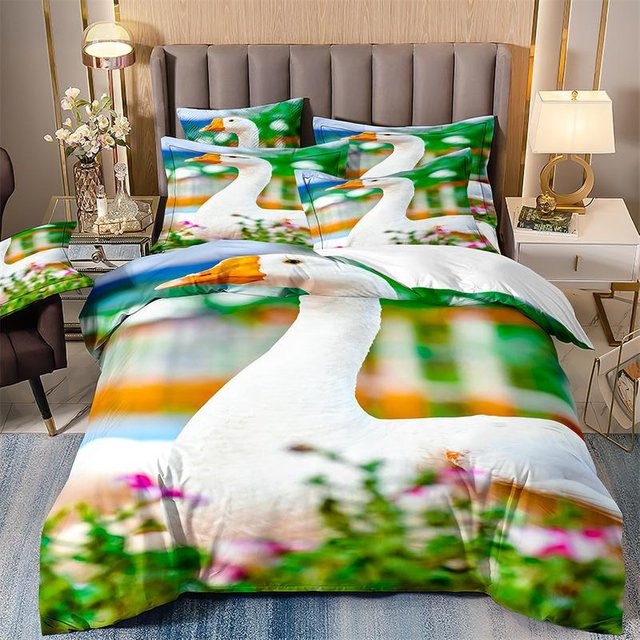 Bettwäscheset mit Tiermotiv von JMG Household Supplies, Doppelbettbezug und Kissenbezüge aus Mikrofaser, Mehrfarbig, B/H: 135 x 200 cm - Bild 1