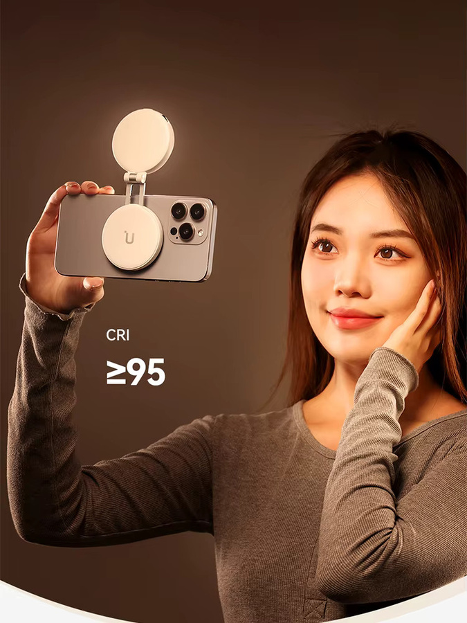 Ulanzi LM19 Handy-Selfie-Licht in Schwarz, magnetische Mini-Ringlampe mit zweifarbigem LED-Taschenlicht für iPhone 16, 15 und Apple 14, 13 Pro - Bild 7