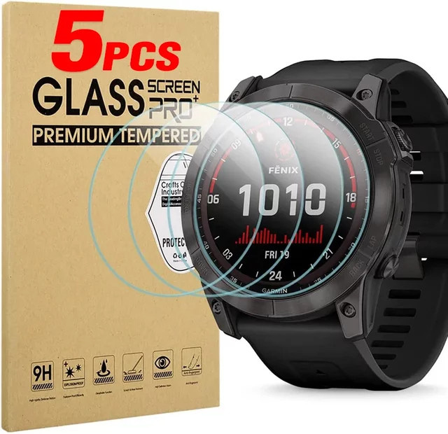 Displayschutzfolie aus gehärtetem Glas für Garmin Smartwatches, transparent - Bild 1
