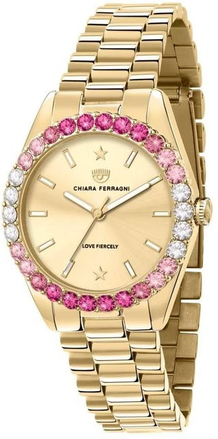 Chiara Ferragni Armbanduhr, Quarz, Edelstahl, Gold, beige, Damen - Bild 1