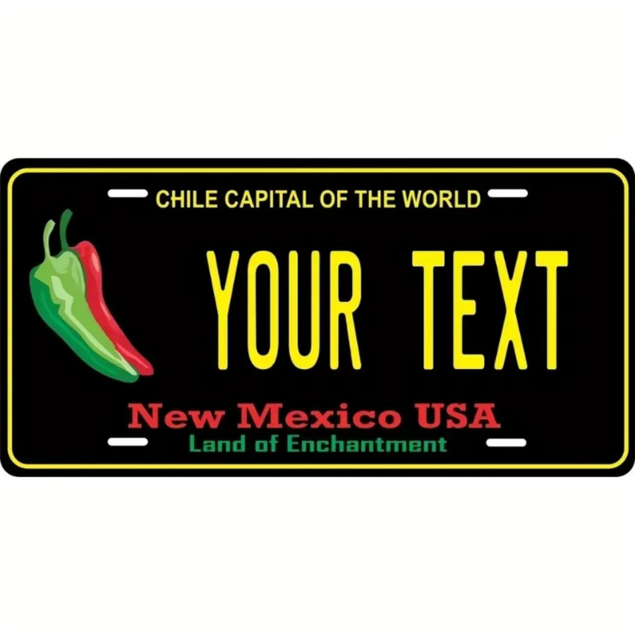 Individuelles New Mexico Aluminium-Nummernschild von CIFBUY in Schwarz und Weiß, rustikales Design zur Dekoration, B: 30,5 cm, H: 15,2 cm - Bild 2