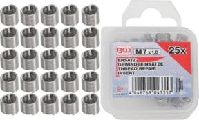 BGS Ersatz-Gewindeeinsätze M7 x 1,0 mm, 25-tlg., Farbe: Silber - Bild 1