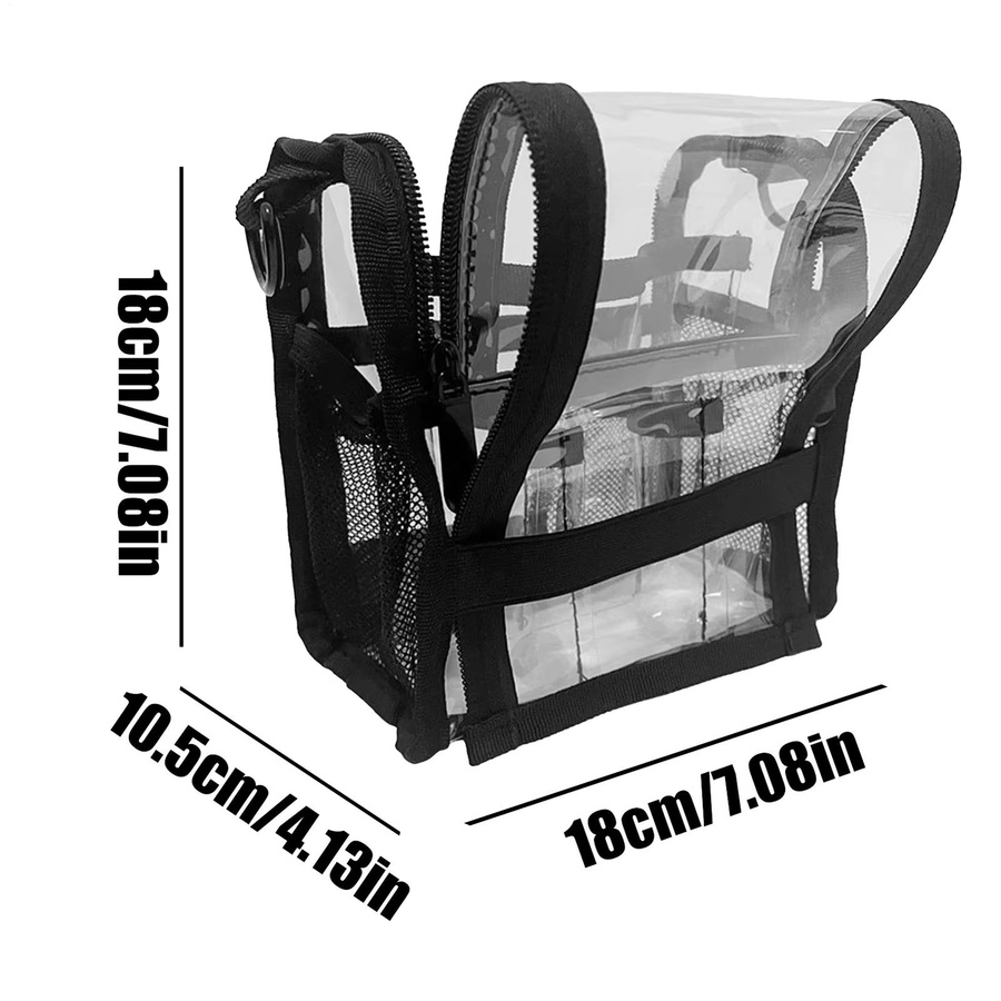 Transparente Kosmetiktasche aus Kunststoff in Schwarz, wasserdichte Reise-Kulturtasche und moderner Organizer für deine Kosmetik - Bild 5