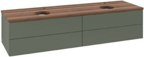 V&B Waschtischunterschrank Antao ohne Frontstruktur, Wandhängend, Farbe: Grau/Grün, B: 160 cm, T: 50 cm - Bild 1