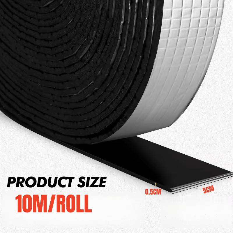 Selbstklebendes Fiberglas-Rohrisolierband in Schwarz und Silber, 10 m Rolle zur Isolierung von Außenkanälen und Rohren - Bild 5
