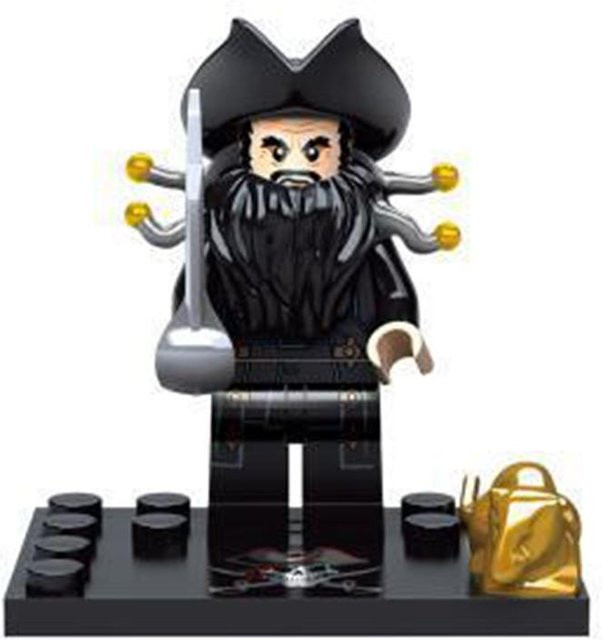 Yiran toy 1 Pirates of the Caribbean Captain Jack Sparrow, Mini Bausteine, Einzelfigur, schwarz - Bild 1