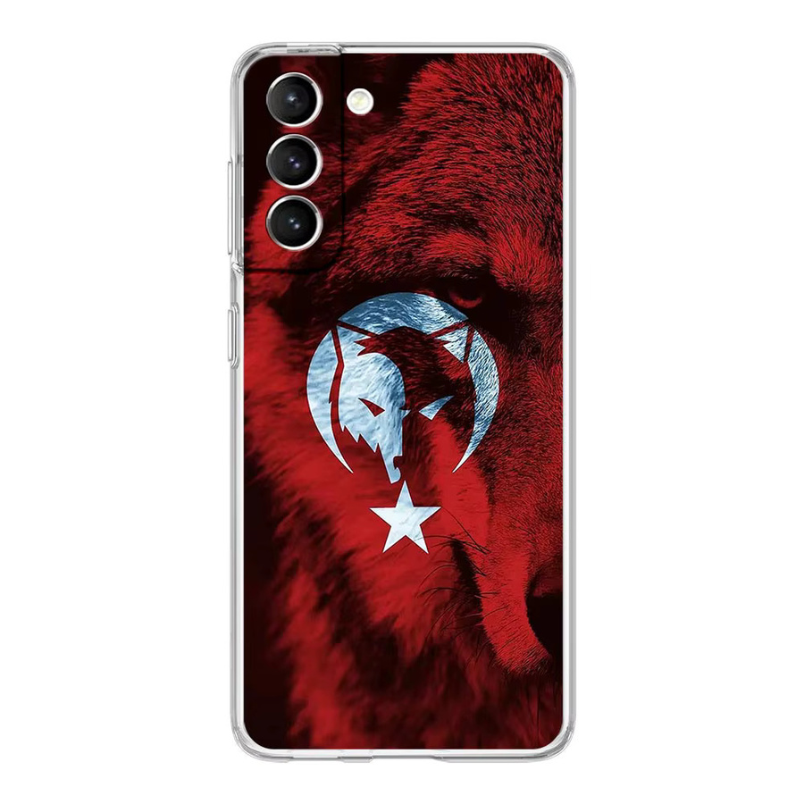 Handyhülle mit Grizkurt grauer Wolf Design für Samsung Galaxy S25 S24 S23 S22 S21 S20 S10 S9 S8 5G Modelle in Grau - Bild 2