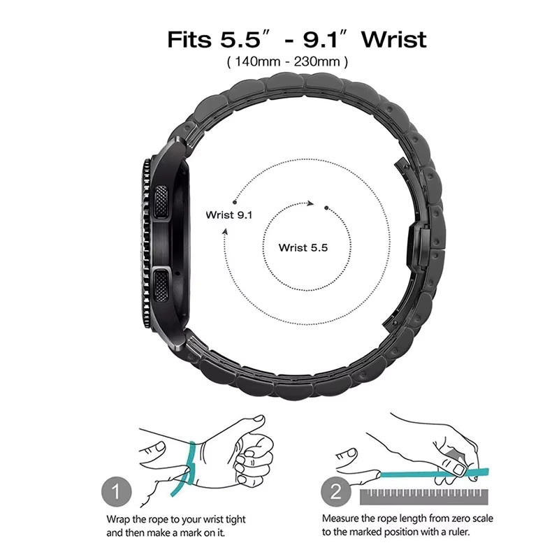 Uhrenarmband Edelstahl, Silber, 22 mm, Unisex - Bild 1