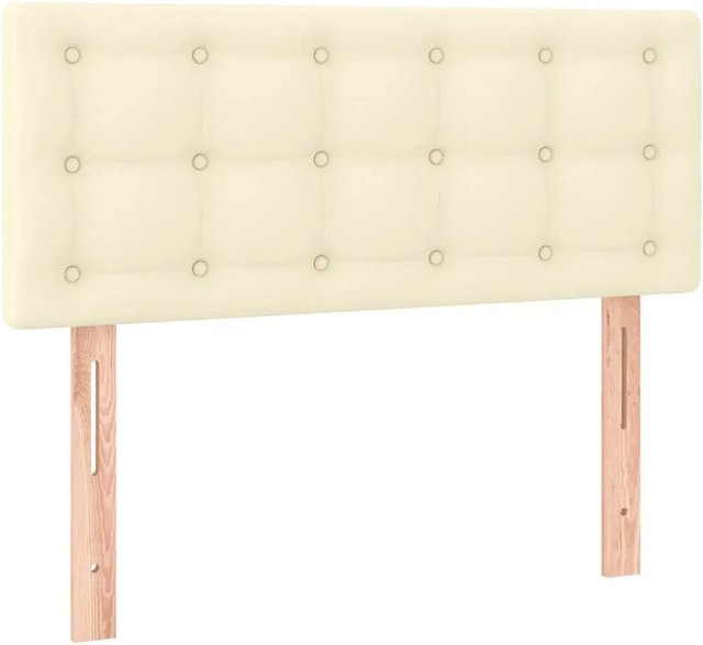 vidaXL LED Kopfteil in Creme mit USB-Ladeport und integrierter Beleuchtung aus Kunstleder, B/T/H: 100 x 5 x 78-88 cm - Bild 1