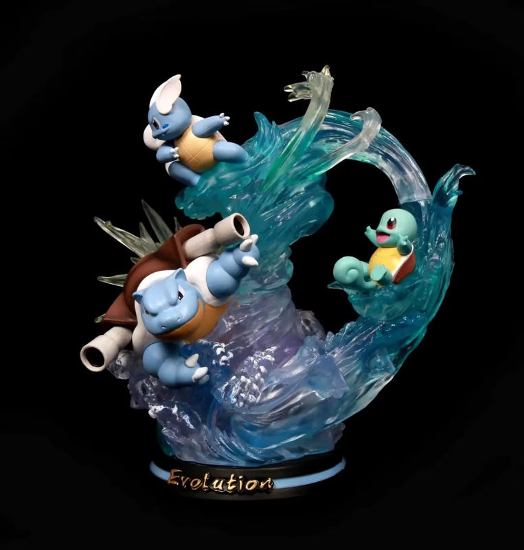Bandai Pokemon Action Figur Squirtle und Blastoise Evolution Version in Blau, Höhe: 26 cm - Bild 3