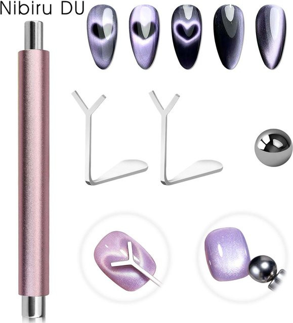 Nibiru DU Doppel-Kopf Magnet-Stift für Cat Eye Nail Art, 4 Stück - Bild 1