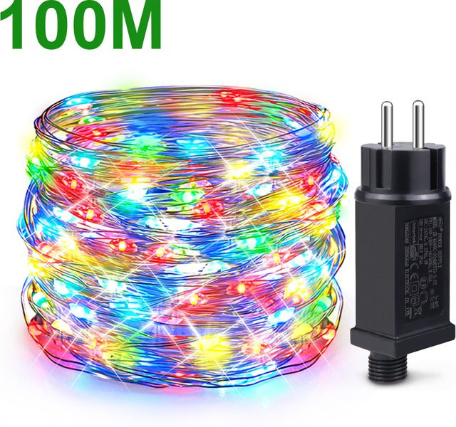 Gyarfas RGB LED Lichterkette aus Kupferdraht in Mehrfarbig für Garten und Hochzeit - Bild 1