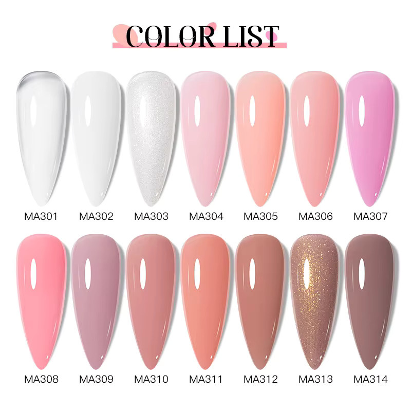 MEET ACROSS Nude Rubber Base Gel Jelly Pink, 7 ml, Nagellack - Bild 3