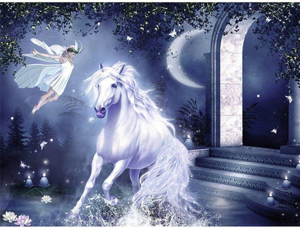 FIYO Diamond Painting Set Einhorn Motiv Mehrfarbig B/H: 30 x 20 cm - Bild 1