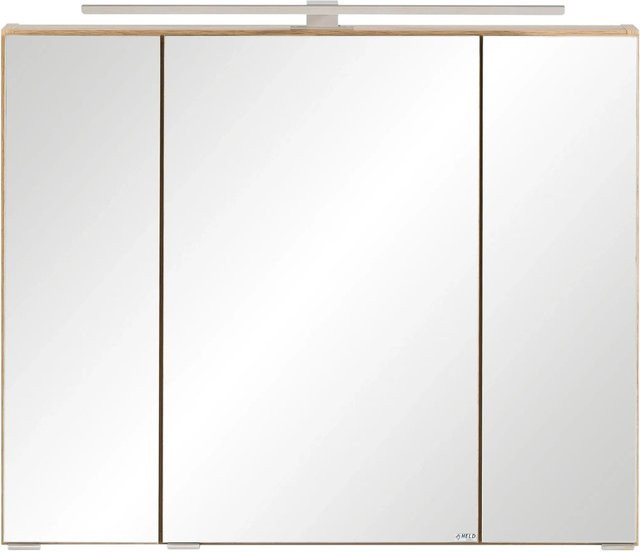 Held Möbel 3D-Spiegelschrank Ancona für dein Badezimmer in Wotaneiche, Breite: 80 cm, Höhe: 64 cm, Tiefe: 20 cm - Bild 1