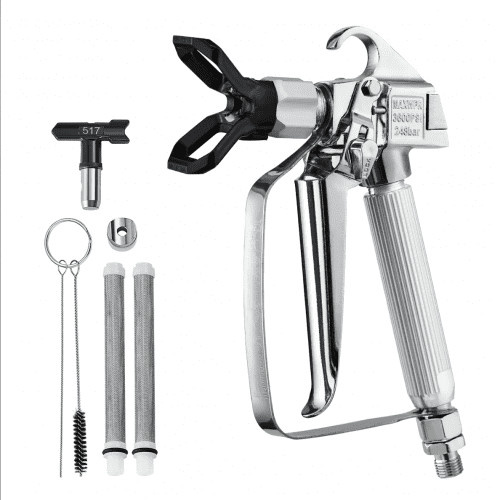 VEVOR Airless Farbspritzpistole mit 3600 PSI Hochdruck, 517 Düse und Schwenkgelenk in Silber - Bild 1