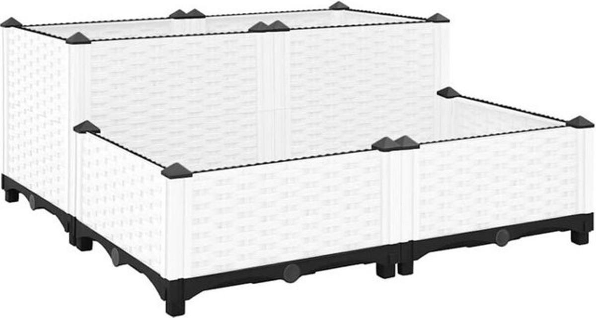 Hochbeet Vidaxl aus Polypropylen in Weiß, B/T/H: 80 x 80 x 38 cm - Bild 1