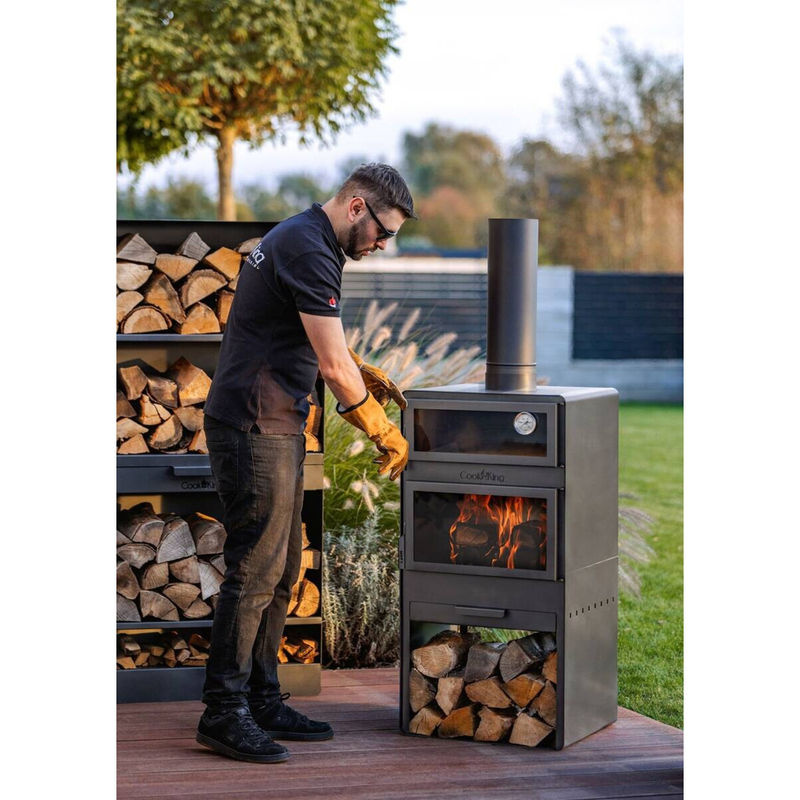 CookKing Terrassenofen Vento Plus mit Pizzaofen, schwarz, B/H/T: 50 x 150 x 50 cm - Bild 4