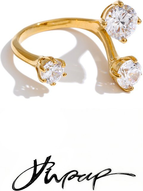 Yhpup Ring Edelstahl, Zirkonia, Damen - Bild 1
