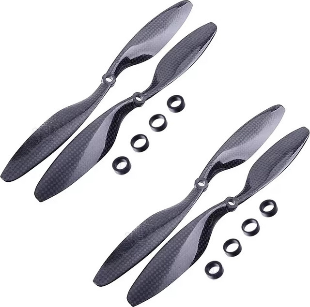 QX-MFLU Kohlefaser-Propeller, 4-teiliges Set, Schwarz - Bild 1