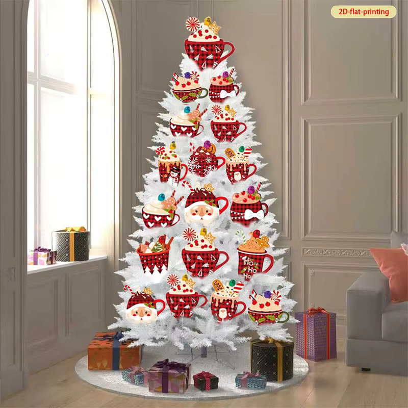 WINTOGETHER 10 Stück Weihnachts-Eiscreme Anhänger aus Kunststoff in Mehrfarbig für den Weihnachtsbaum - Bild 2