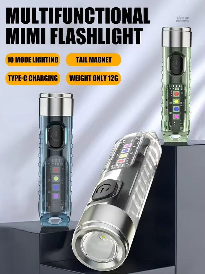 Heinast Mini-Schlüsselanhänger-Taschenlampe, wiederaufladbar, wasserdicht mit Magnet, Farbe Silber - Bild 6