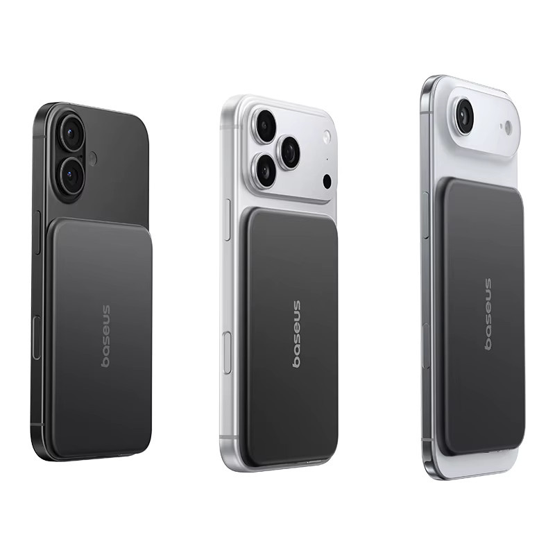 Baseus Magnetische Powerbank 5000mAh in Schwarz mit 22.5W USB-C und 15W kabellosem Laden sowie NFC-Überwachung - Bild 5