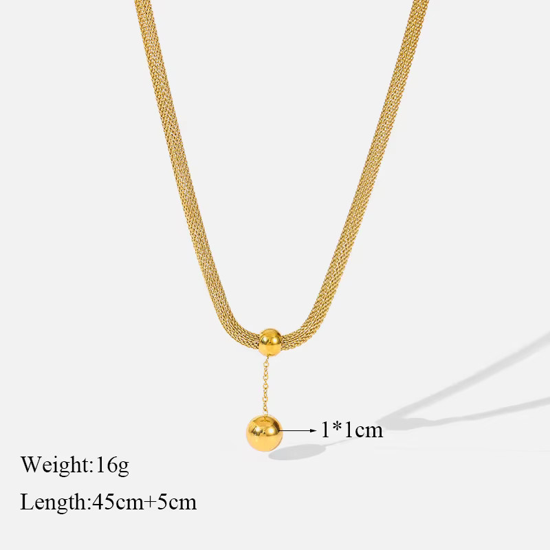 Eilieck Halskette Edelstahl, Gold, Perle, Damen - Bild 2