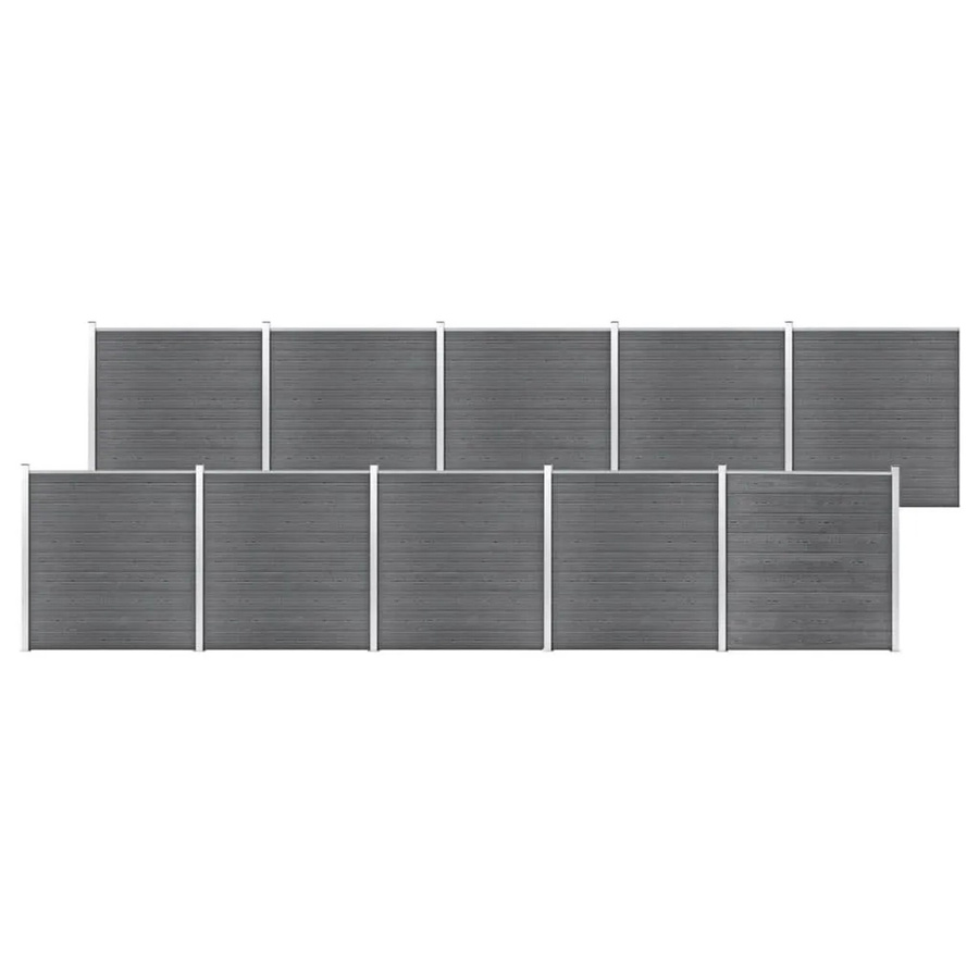 vidaXL Gartenzaun aus WPC und Aluminium in Grau, B/H: 1737 x 186 cm - Bild 2