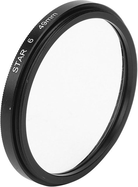 Junestar Sternfilter 49 mm für Canon Kameraobjektive in Schwarz für Nachtaufnahmen mit 6 Strahlen - Bild 1