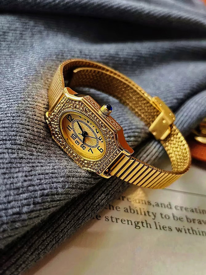 Armbanduhr Quarz, Edelstahl, Gold, Rechteckig, Damen - Bild 2