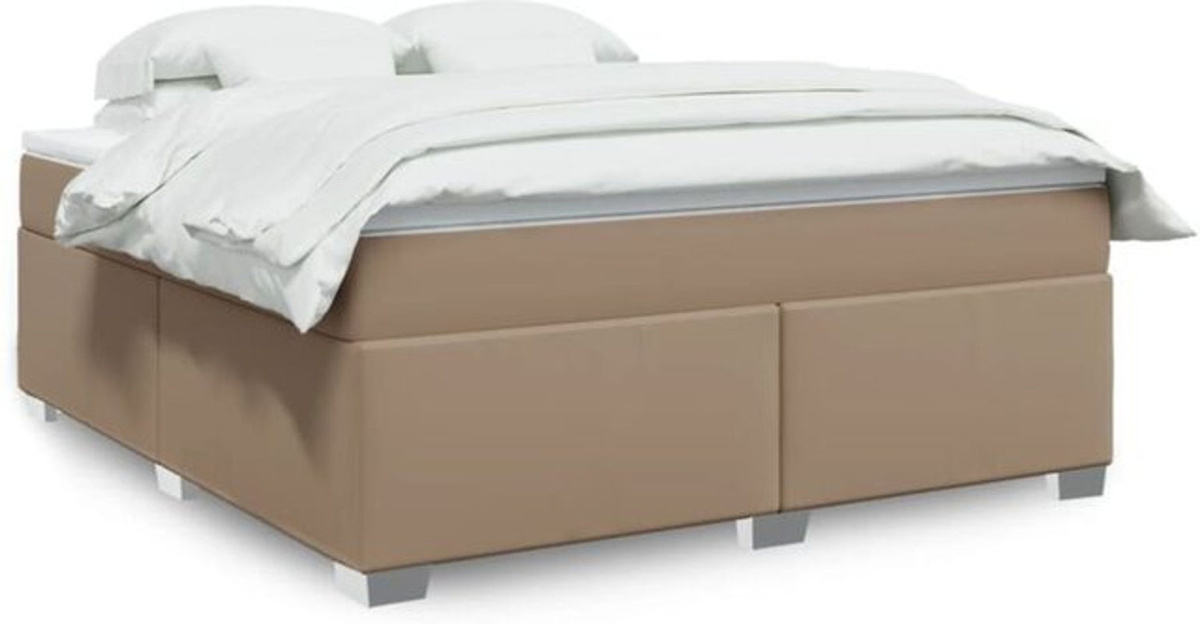 Vidaxl Boxspringbett Matratze mit Taschenfederkern in Braun und Weiß, Modern, B/T/H: 180 x 200 cm - Bild 1