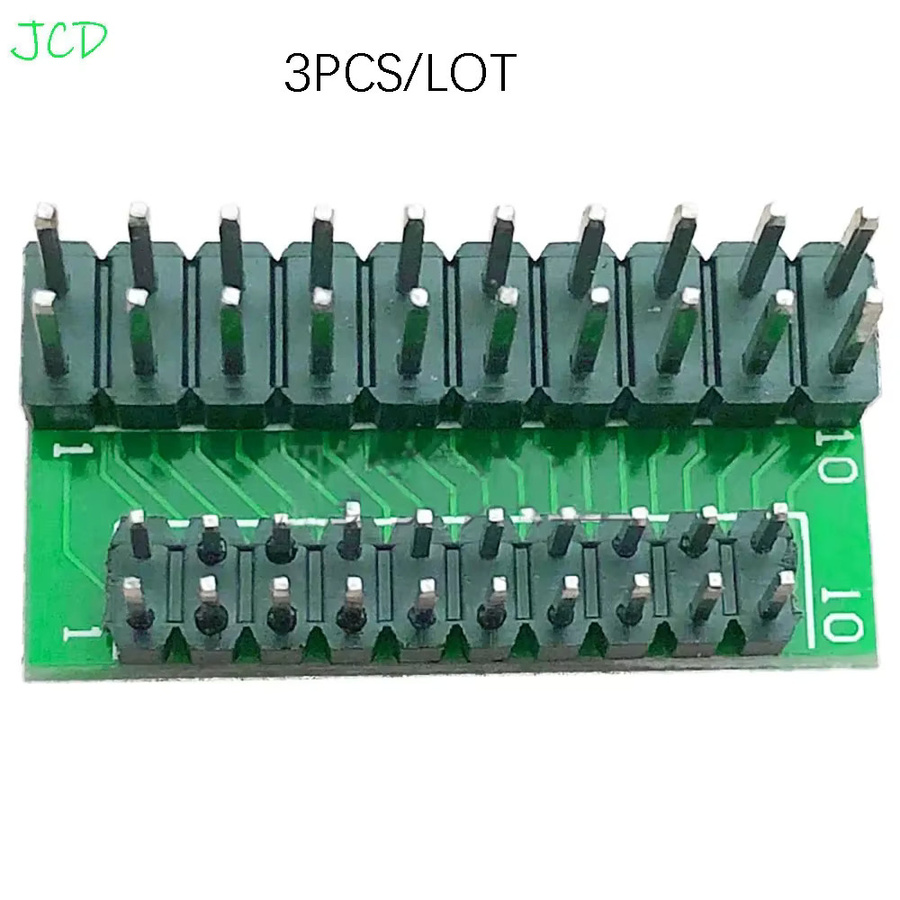 3er-Set ChengHaoRan PCB-Adapterplatine für ein- und zweireihige Pin-Konvertierung, 1,27 mm / 2,0 mm / 2,54 mm Pitch, 10P / 20P, in Lila und Grün - Bild 2