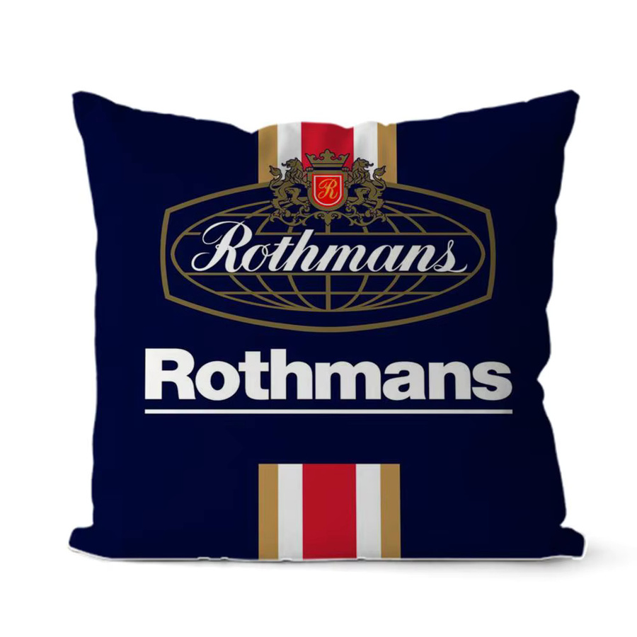 R-Rothmans Kissenbezug aus Plüsch mit Grafik-Print in Weiß und Blau, quadratisch, Breite: 30 cm, Höhe: 30 cm - Bild 6