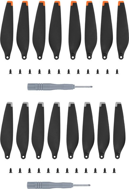 JOCESTYLE Ersatz-Rotorblätter Set für Mini 3 Drohne, 8 Stück geräuscharme Flügel mit Schrauben in Orange und Schwarz - Bild 1