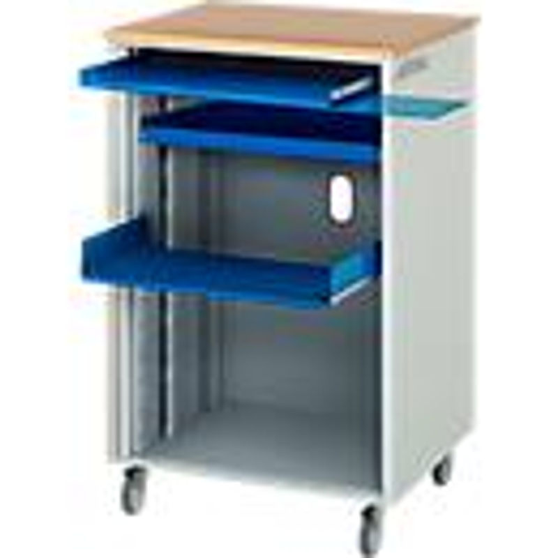 Fahrbare Computer-Station adlatus Typ 2000 in Grau und Weiß, B: 72 cm, T: 66 cm, H: 110 cm - Bild 3