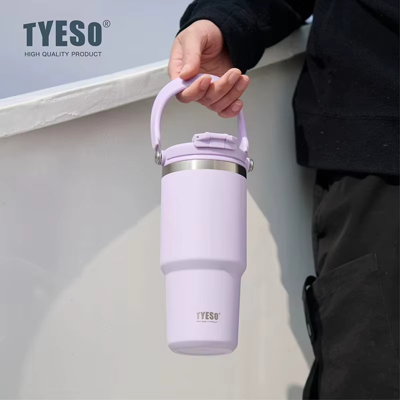 Tyeso Thermosflasche aus Edelstahl in Weiß, BPA-freie auslaufsichere Sport-Wasserflasche für Heiß- und Kaltgetränke - Bild 5