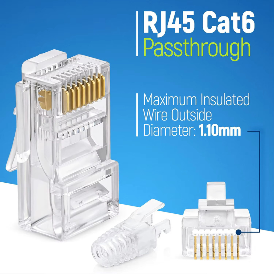 Zoerax RJ45 CAT6 Ethernet LAN Steckverbinder mit Zugentlastungsstiefeln in Transparent - Bild 2