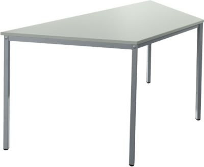Schäfer Shop Pure Stahlrohrtisch mit Trapezform und Quadratrohrfuß, B: 160 cm, T: 80 cm, H: 72 cm, lichtgrau/weißaluminium - Bild 1