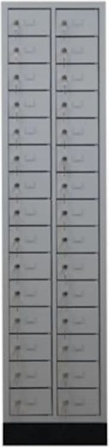 PROREGAL Schließfachschrank Quail mit 30 Fächern in Grau, H x B x T: 185 x 46 x 20 cm - Bild 1